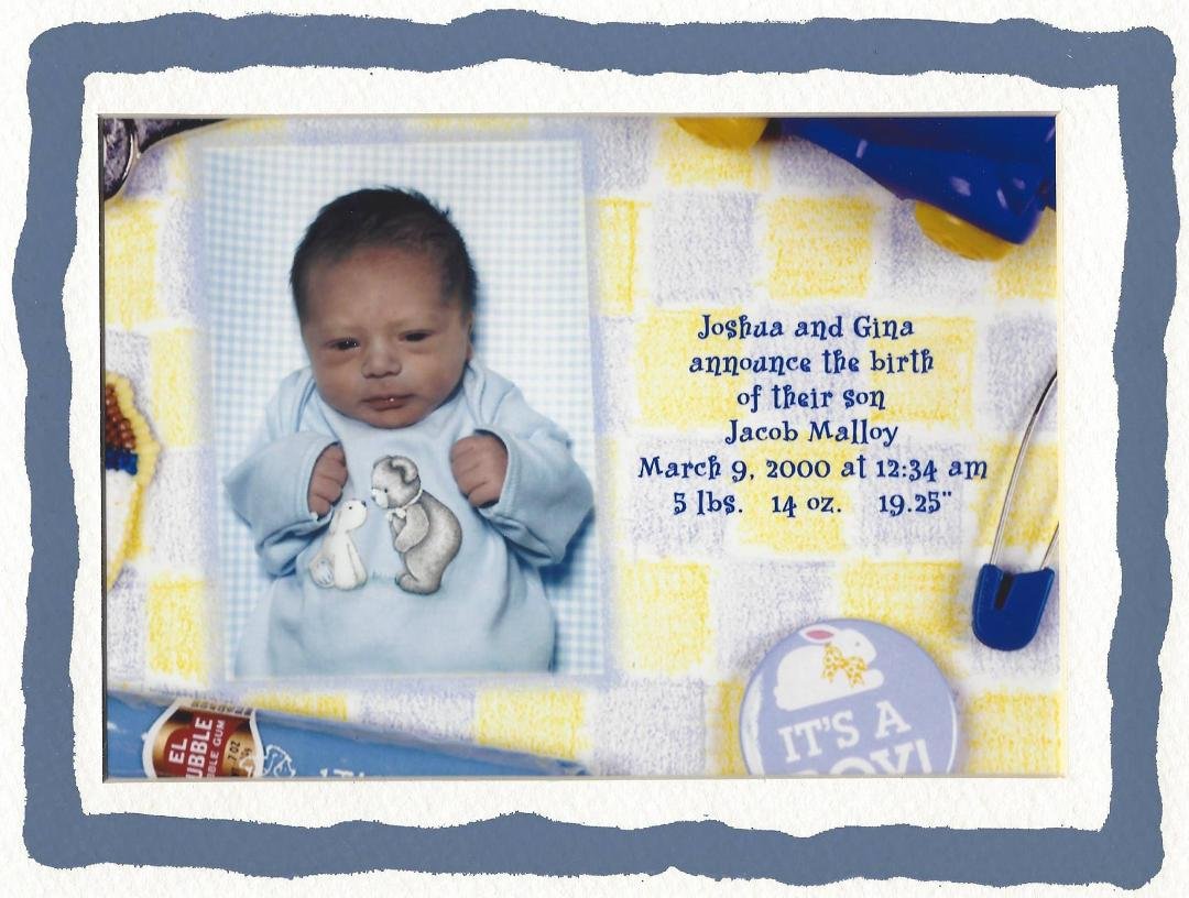16 Years ago today, I was Blessed with my first grandson!!!  It was one of the BEST days of my life.  Jacob is growing to be quite a young man!  He is kind, considerate, smart, loving and a joy to be around.  His heart it f