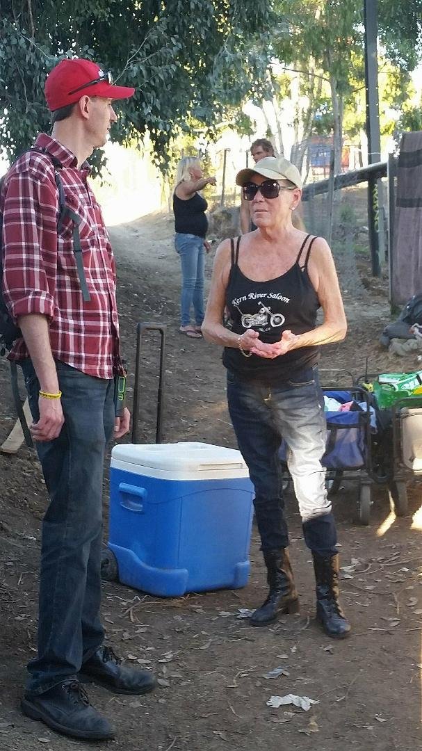 patrick went to feed the flood peeps... wild experience...