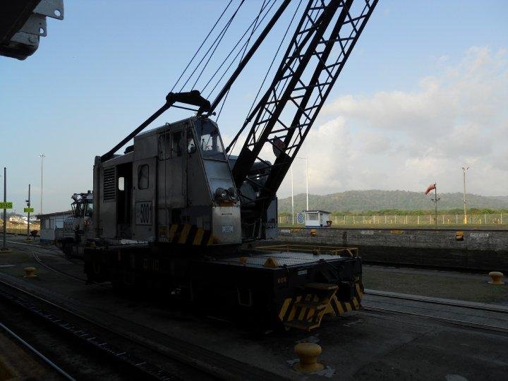 Construction crane on the canal
