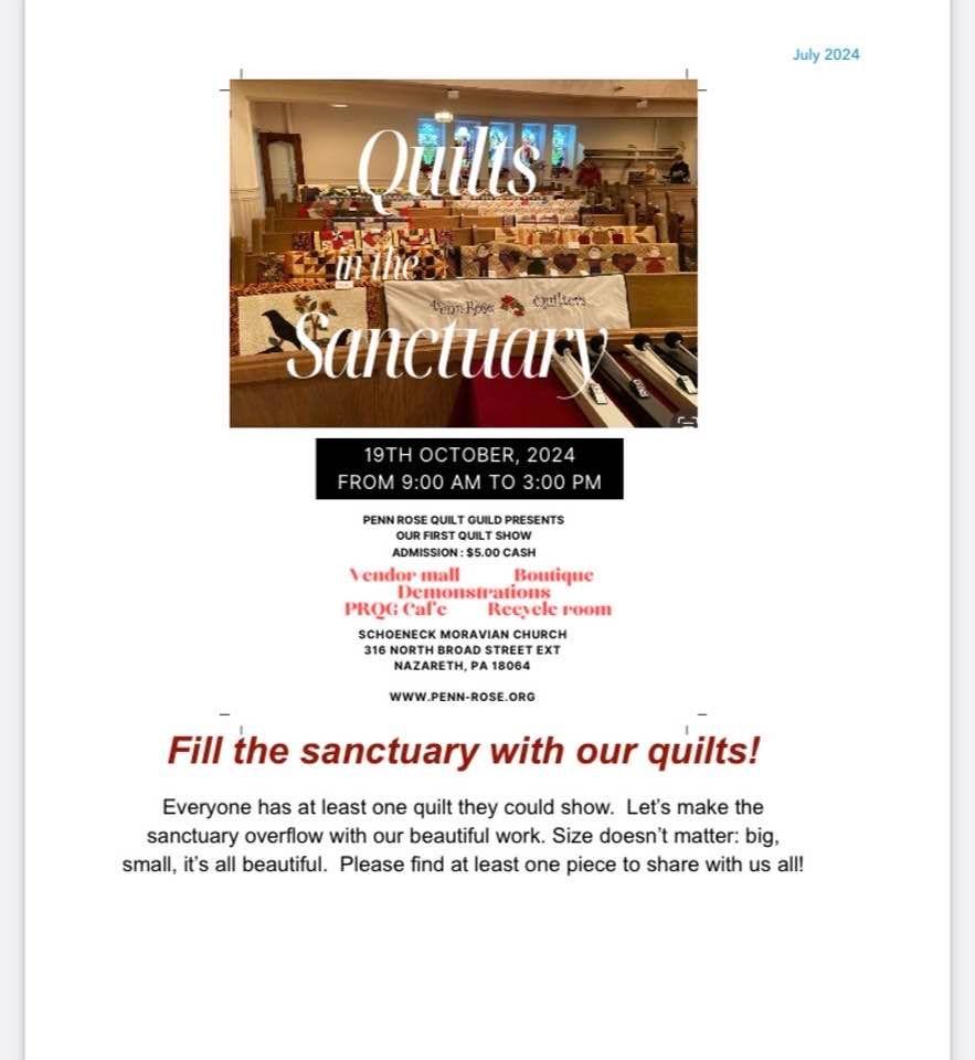 This Saturday. I’ll be selling my quilt patterns, singer 301 sewing machine, quilt related art work, and various quilt supplies snd books no longer using. Several of My quilts will be in the show.