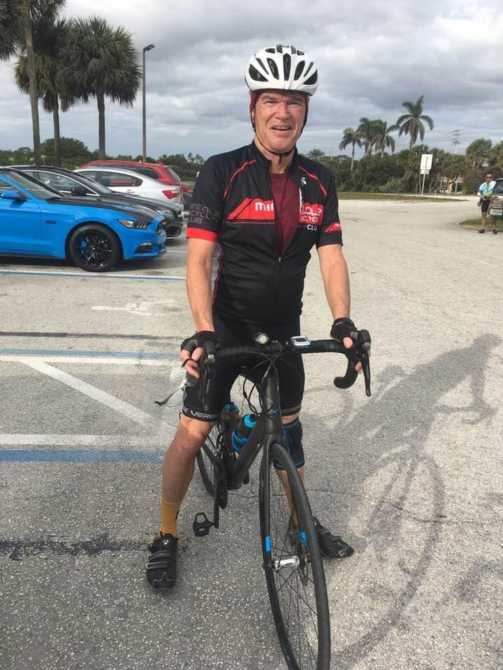 Barry I sent you a note about 343. Did a 35 m ride with a group in Jupiter beach, Fl. Flat but windy. Let me know if anyone is in the area down here. Down to March. Miss our Winter “Bs”.
Started at 7:30 59 degrees start 6