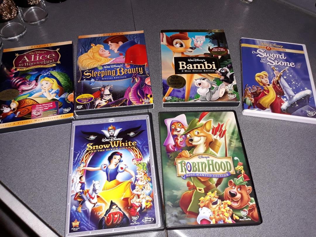 I'm collecting old Walt Disney movies! Not bad for one day! Found all at Goodwill today!