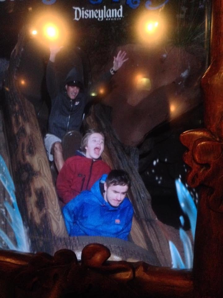 Joe and Sivert and Henrik on one of their numerous redos of the log ride at Splash Mountain a few years ago.