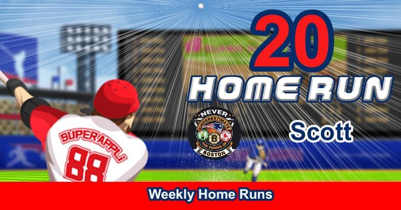 Weekly home run reached 20 !
Take a full swing at the ball with the bat?
