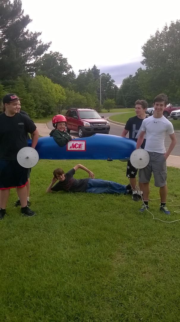 BHS Blazer robotics guys help out with Soap Box Derby race