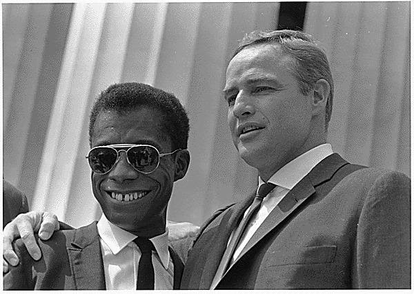 James Baldwin and Marlon Brando at the 1963 March on Washington