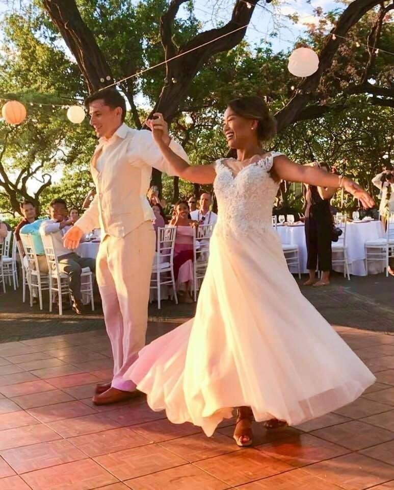Yes they sure can dance. Lovely wedding and reception at Mauna Kea Beach Hotel , May 18, 2019