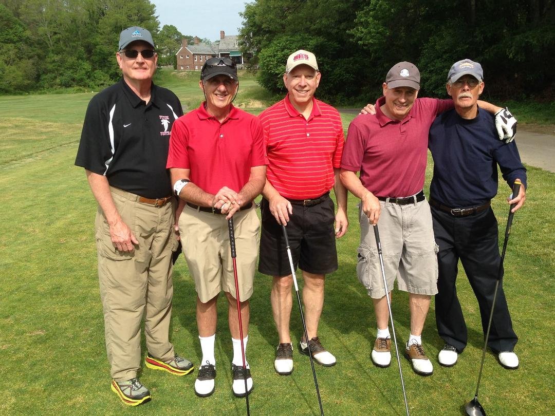 Mike Forbes, Jerry LoPorto, Stan Wyzansky, David Brodney and Joe Grady at the BHS alumni golf tournament. A wonderful group of guys and friends for life.