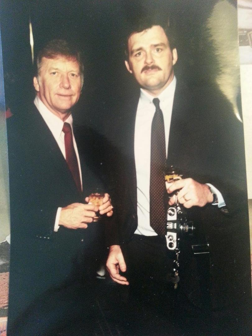 Sharing a scotch with an old friend. Actually I just met him, Willy Mays, and joe DiMaggio the same night.it was overwhelming
