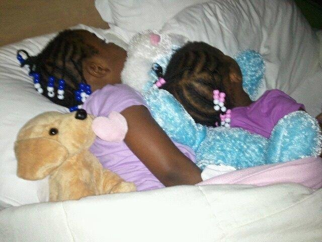 Girls are worn out after running around ALL DAY.