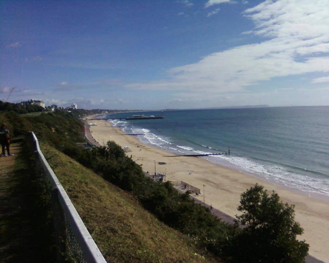 From the cliff.