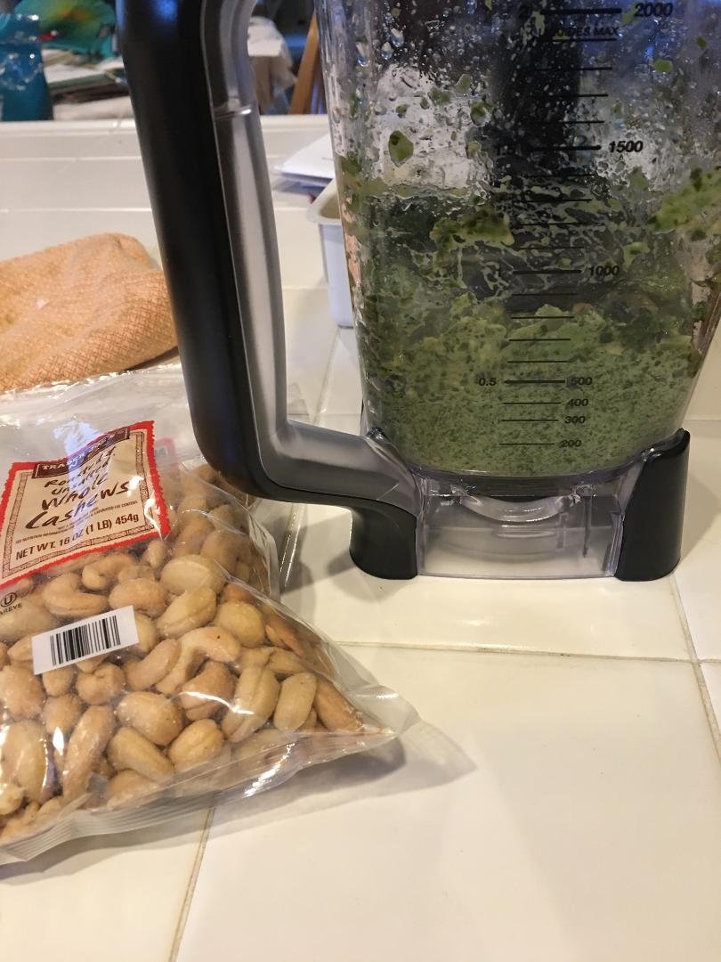 Swap out the parm with cashews and you got vegan pesto.