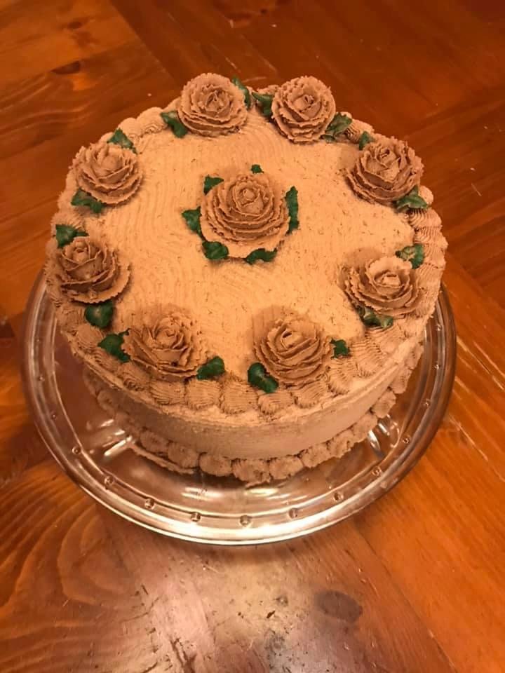 Week 8 of wedding cake trials and Christy Jean u did a perfect job decorating it
