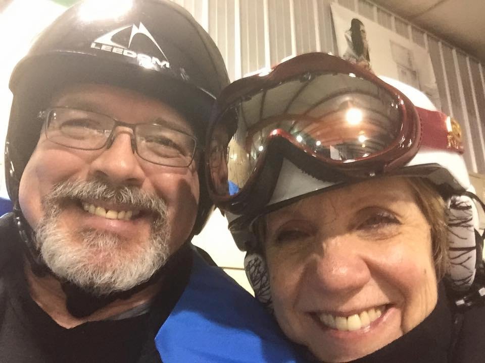 Ski!! My wife, deb and I in CO, on the slopes!