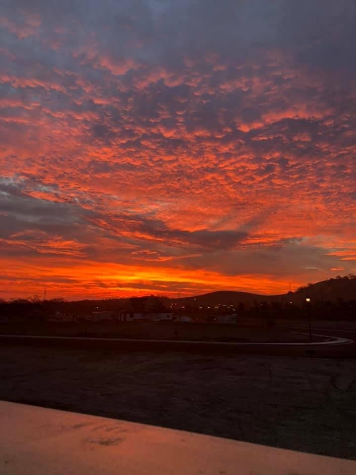 From out backyard in Brentwood. We get amazing sunrises before the storm arrives.