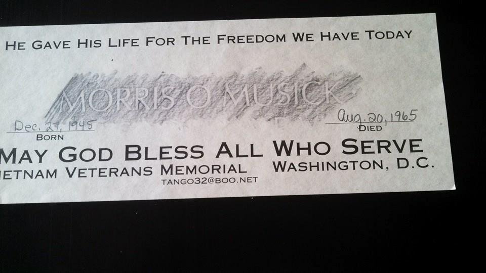 My childhood friend.....Butch Musick..KIA Aug. 20, 1965....We still miss you, Butch...Your name is mentioned every time we gather....Rest in peace, my friend...