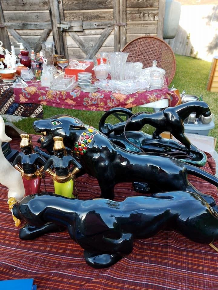 Panthers circa 1950's & antique glassware