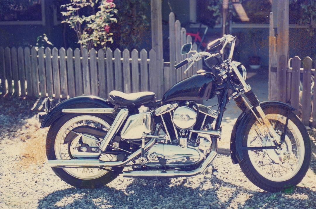 BITD ......... 1990, I had just sold the 1959 XLH that I built from 4 boxes of parts and many ,many swap meets !!!!! To Thomas Ingraham , a long time friend. He stopped by on a beautiful Half Moon Bay Day !!!!!