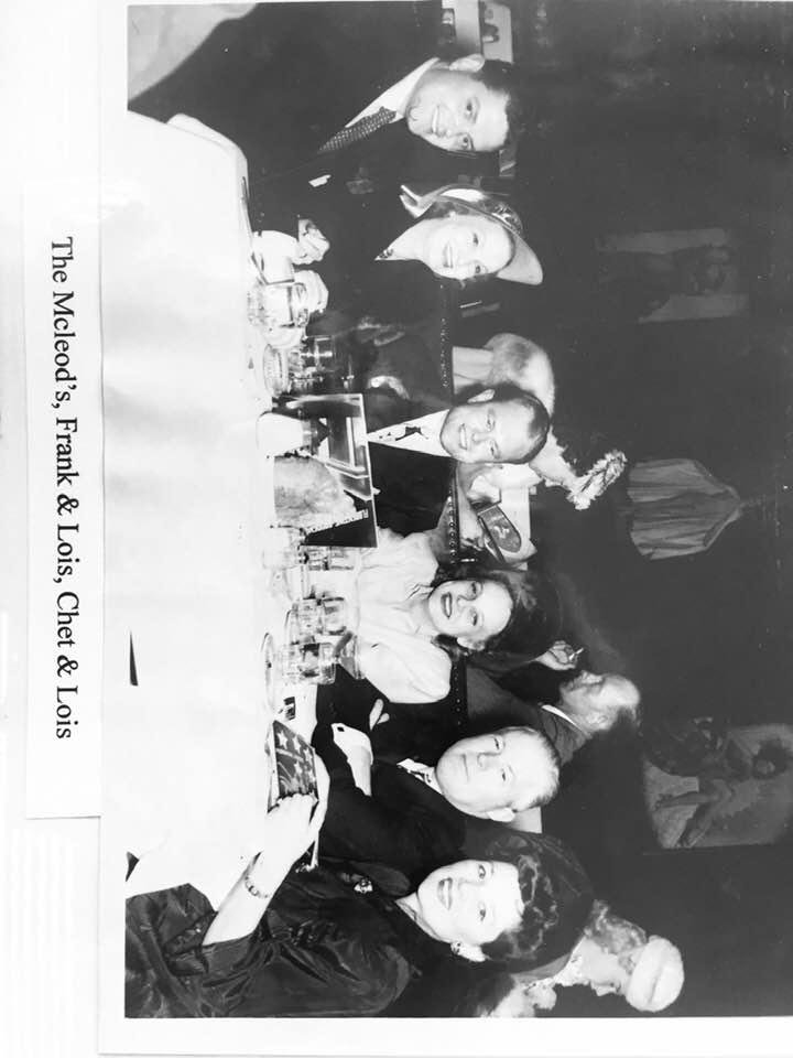 Tha California Roots, Chet and Lois on outer sides, St Louis Roots in center Uncle Frank and Lois and the McLeod’s circa 1940