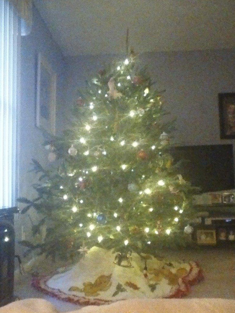 Got spruce live tree. Sending the artificial one back to qvc due to row of life's went out.