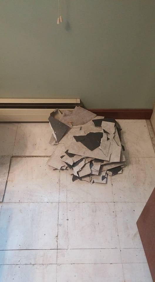 Sunday's project moms bathroom floor. Time for a new one Diane Dubois Stefon