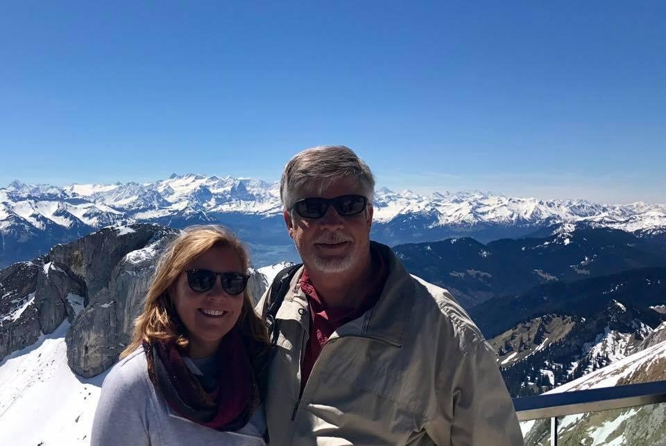 On Mt. Pilatus enjoying lunch with an awesome view at 7000 ft