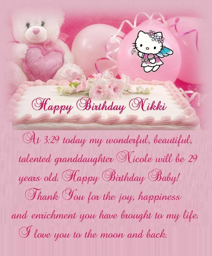 Dear Nikki,
Enjoy every moment of your life.
May everyday bring something
new and exciting for you. May
this birthday turn out as amazing
as you are, and may all of your
dreams come true.