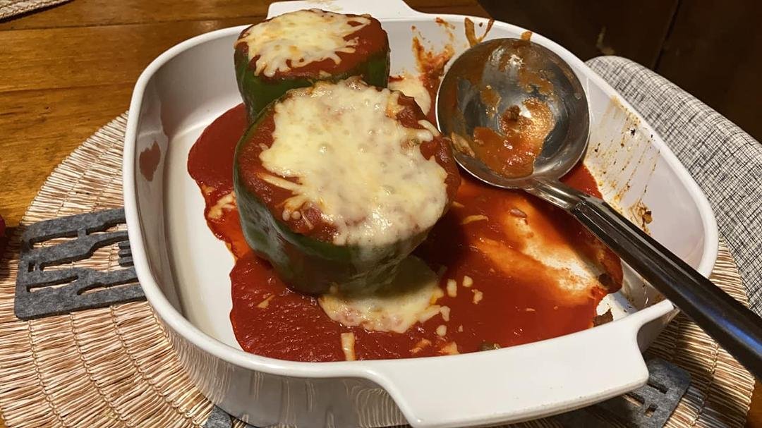Stuffed peppers for dinner yummy