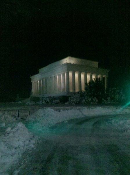 Jefferson monument @11 pm, 20 degrees, cold...