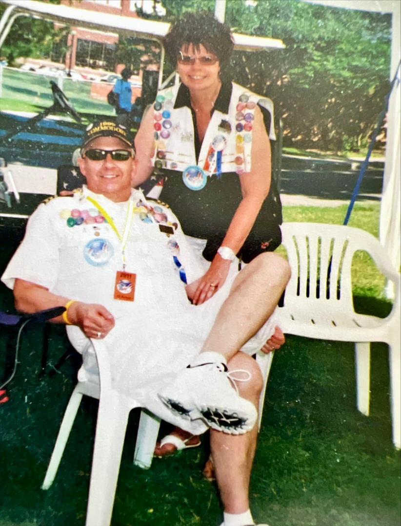 The 1999 Riverfest La Crosse Commodore and First Mate. Mary Patros took many pictures of us. They are all on film. She loved her camera and didn't want to change. Mary was very special to us.