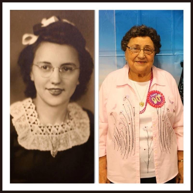 HAPPY 95TH BIRTHDAY to my mom. The picture on the left was taken when she was 18 and the one right is when she turned 90. Notice the locket she has on In both pictures my dad gave it to her when she turned 18. Hope you hav