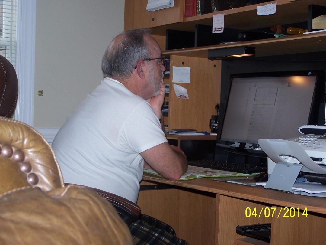 Jerry hard at work! Wish I could work dressed like this!