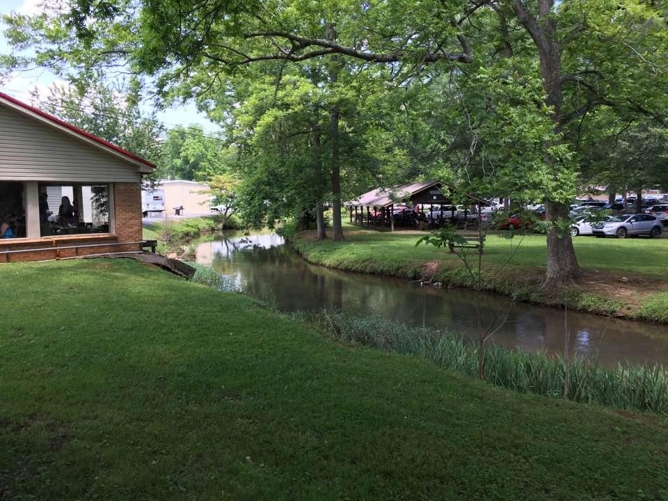 Just had lunch here( on left) Cave Spring, Ga. (Arts anCraft's Festival. Rode my Honda ST 1100. First time this spring!