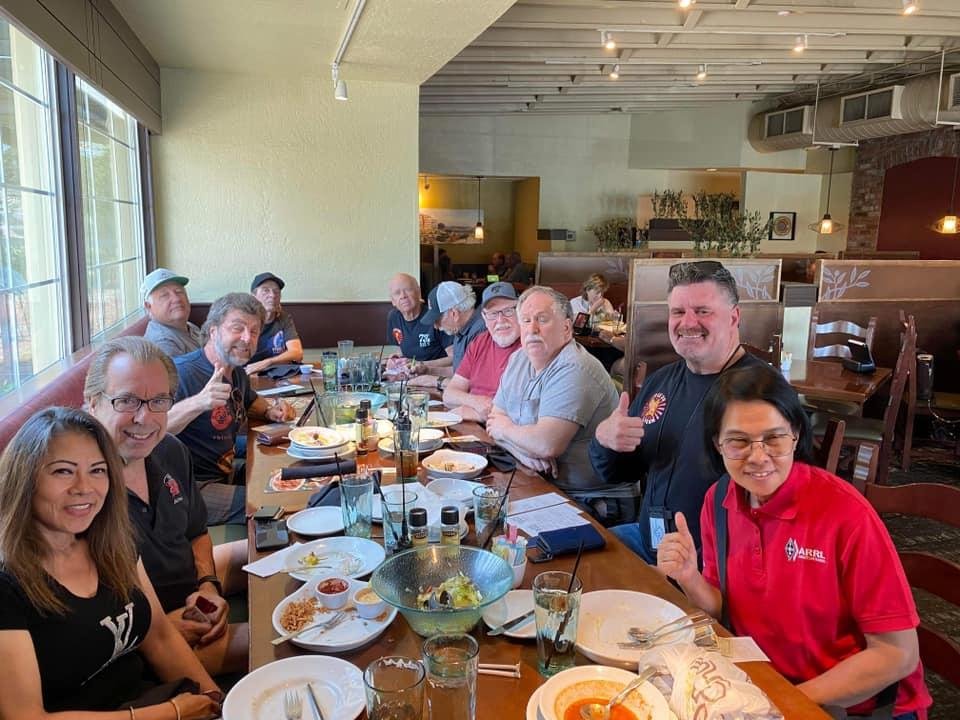 My girlfriend and myself having lunch with some of my Ham Radio buddies.