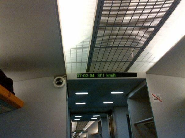 300km per hour. Fastest transportation on the ground in the world!
