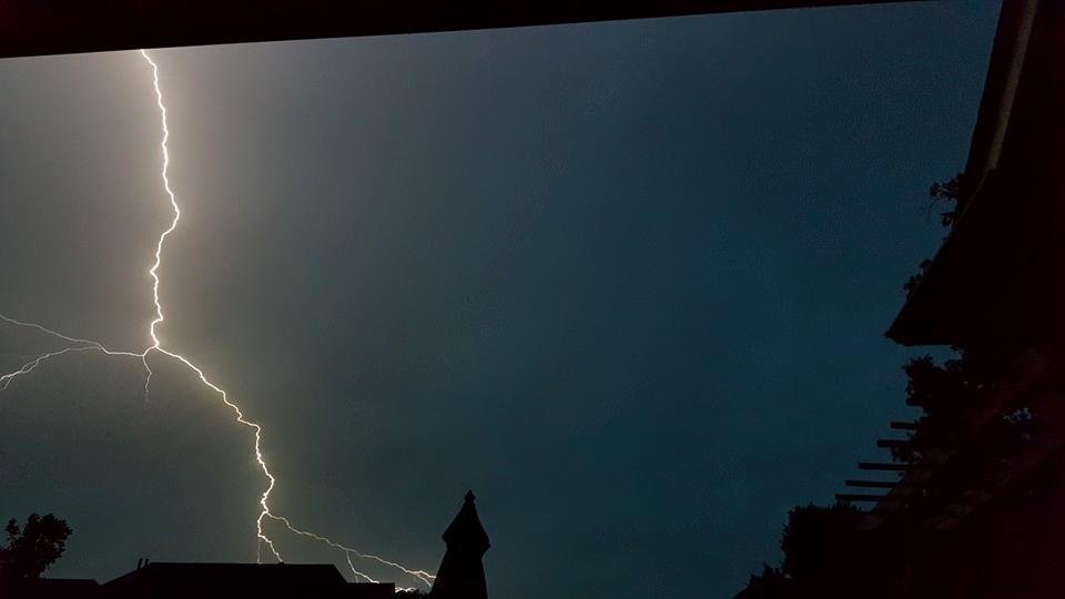 Best thunder/lightning storm I've seen for awhile . The streaks across the sky have been awesome. So hard to catch a picture of them.