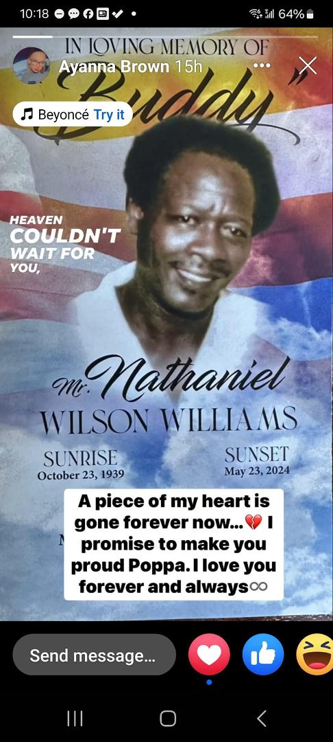 My niece sent this out. Rest in peace, dad!