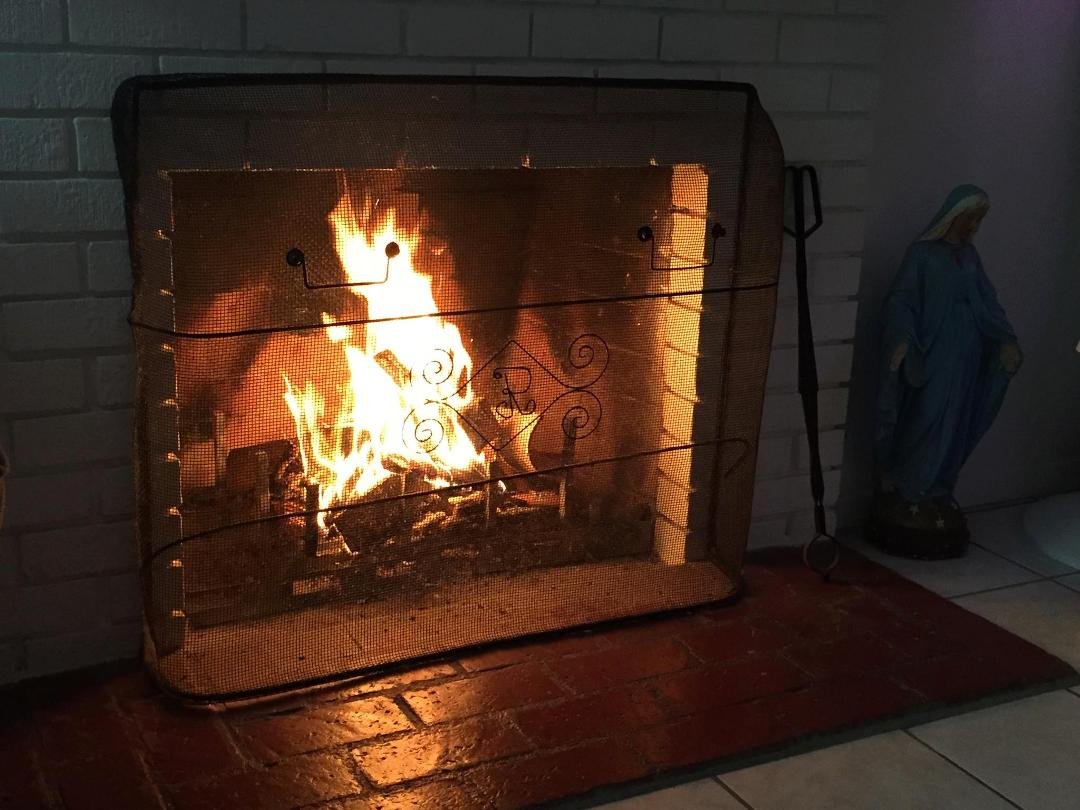 Enjoying a warm fire! 😀