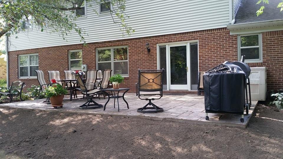 Setting on my new patio reading the Indy Star.  In a few minutes I will cook and we will eat the first meal on the new patio, grill, table and chairs.  for the first time I am using my new smart phone to post.