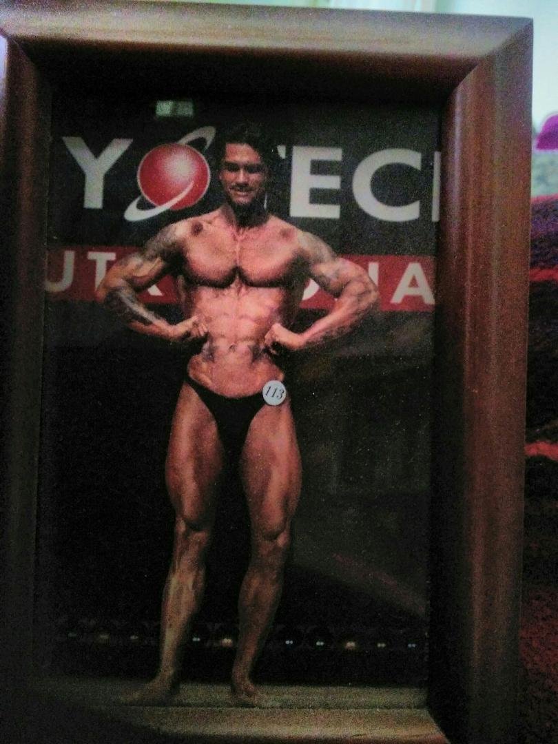 my son, Nick, bout five years ago. The only body building competition he ever entered.