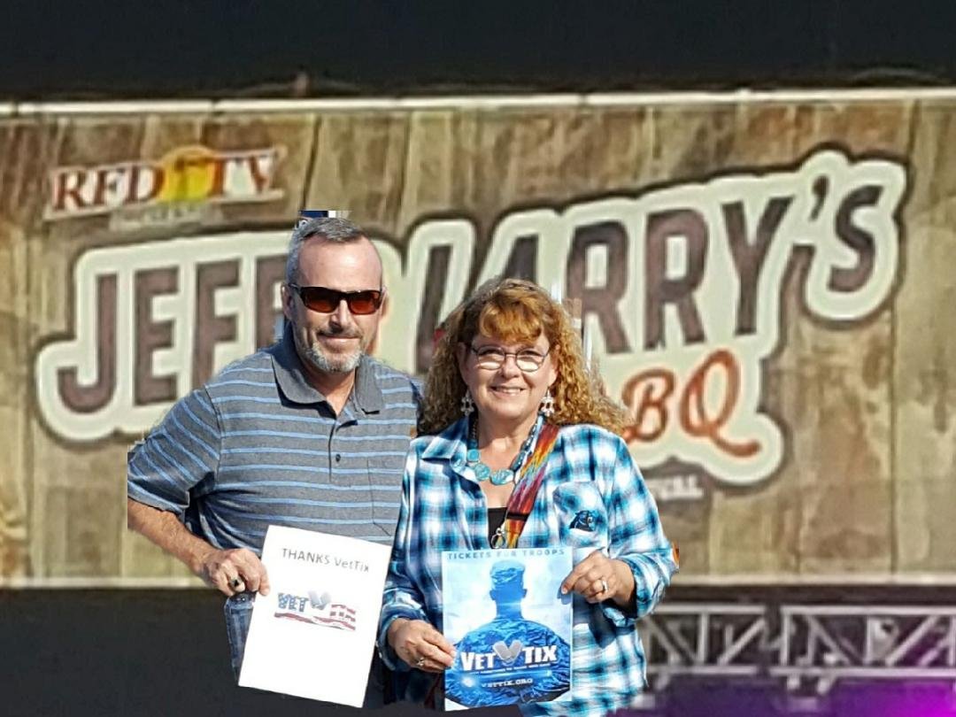 Thank you VetTix! Ready and waiting for Jeff Foxworthy and Larry the Cable Guy show at the PNC Music Pavillion in Charlotte, NC #vettix