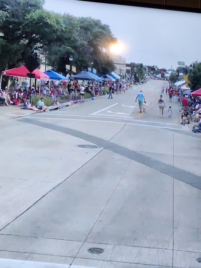 Watching live feed on You Tube for Arlington's 4th of July Parade. About to arrive in downtown Arlington.