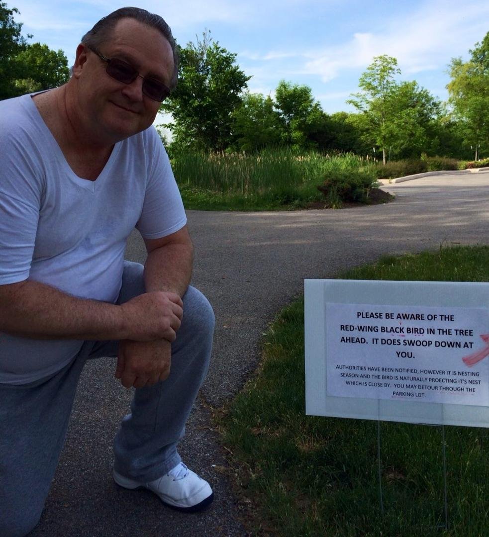 I survived the bird attack at the Parkview YMCA trail this morning!
