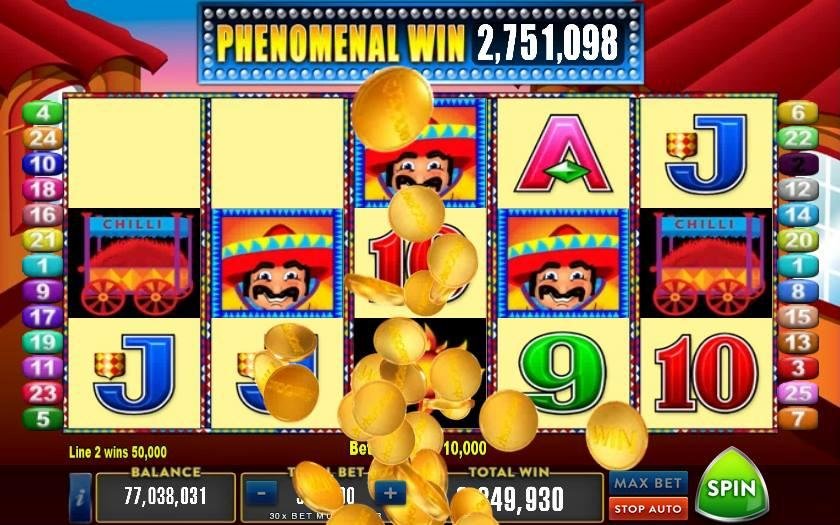 I just won big on the Heart of Vegas slot, More Chilli