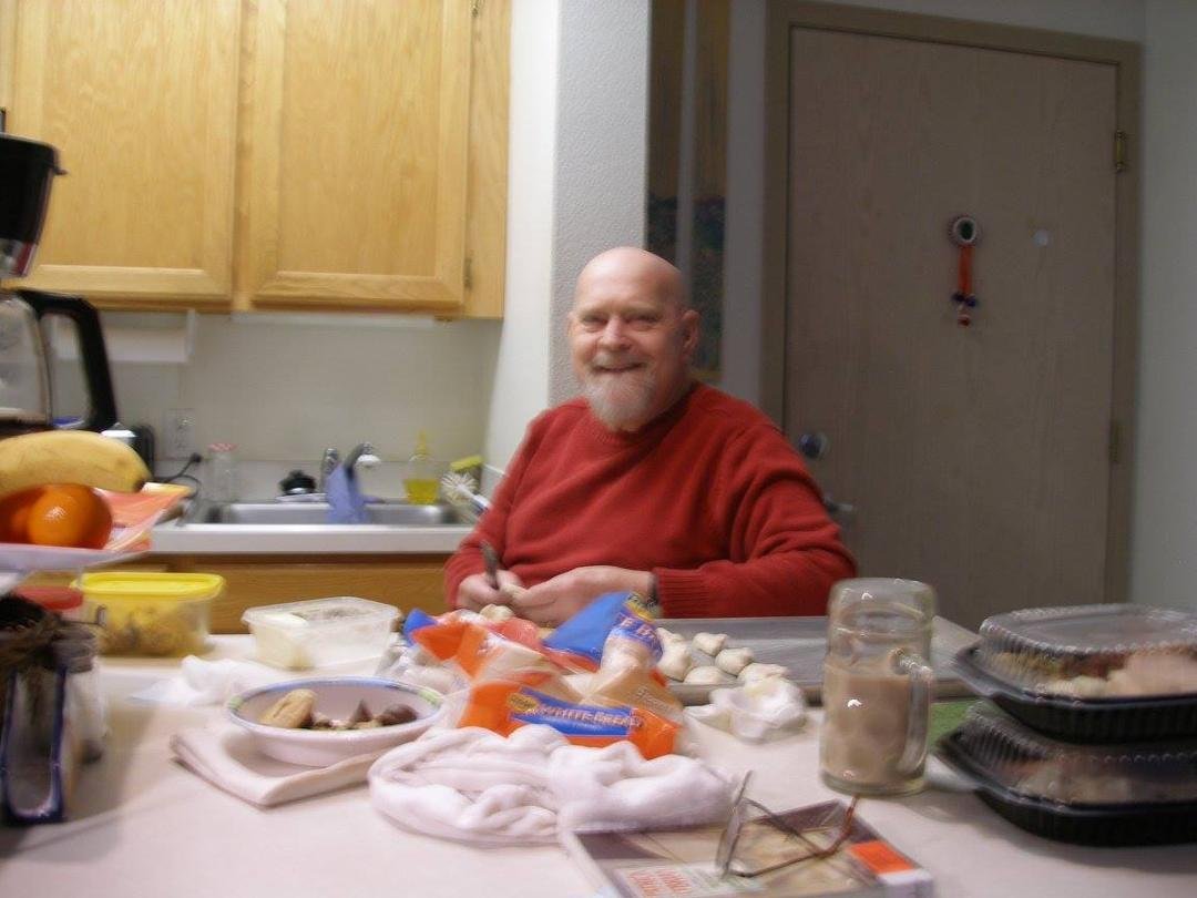 Grandpa making his rolls