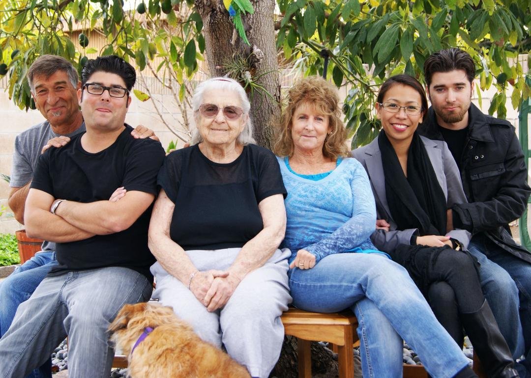 Hogue family visiting mother/grandmother Kalish