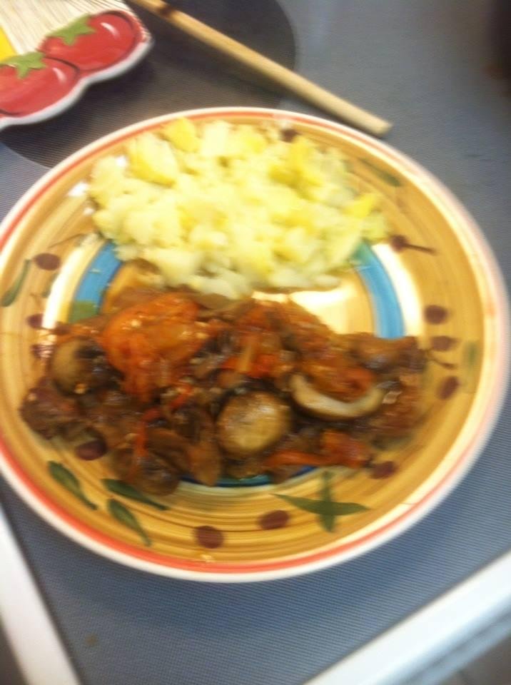 Smothered New York strip