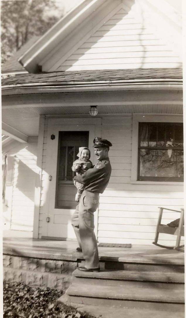 Dad (Paul Haddon) and me on our back porch at 702 North Bridge Street, Linden, MI. Still miss him on Fathers' Day.
