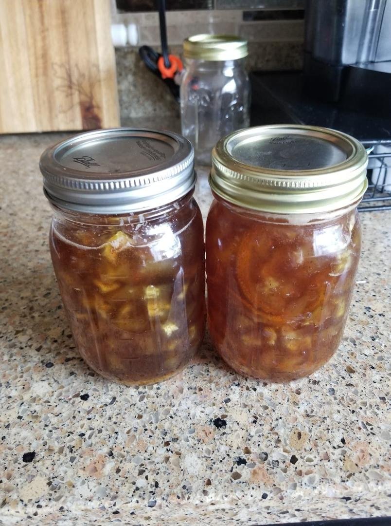 Trying my luck with watermelon rind preserves.