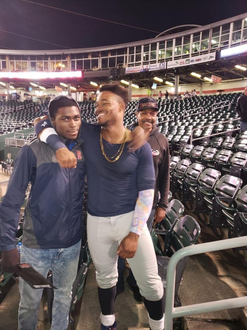 Hosea with his younger brother Jacob after the game..